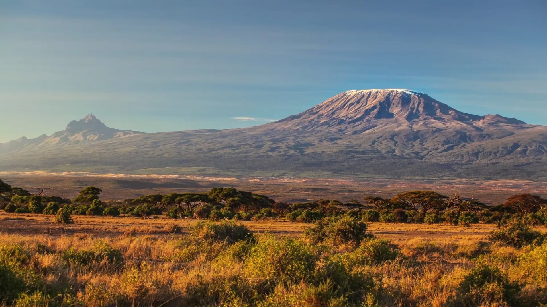 Arusha National Park — Kilimanjaro on the horizon at golden hour